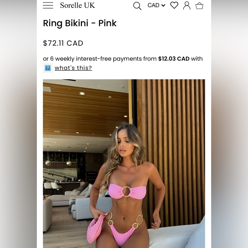 Sorelle UK pink bikini XS